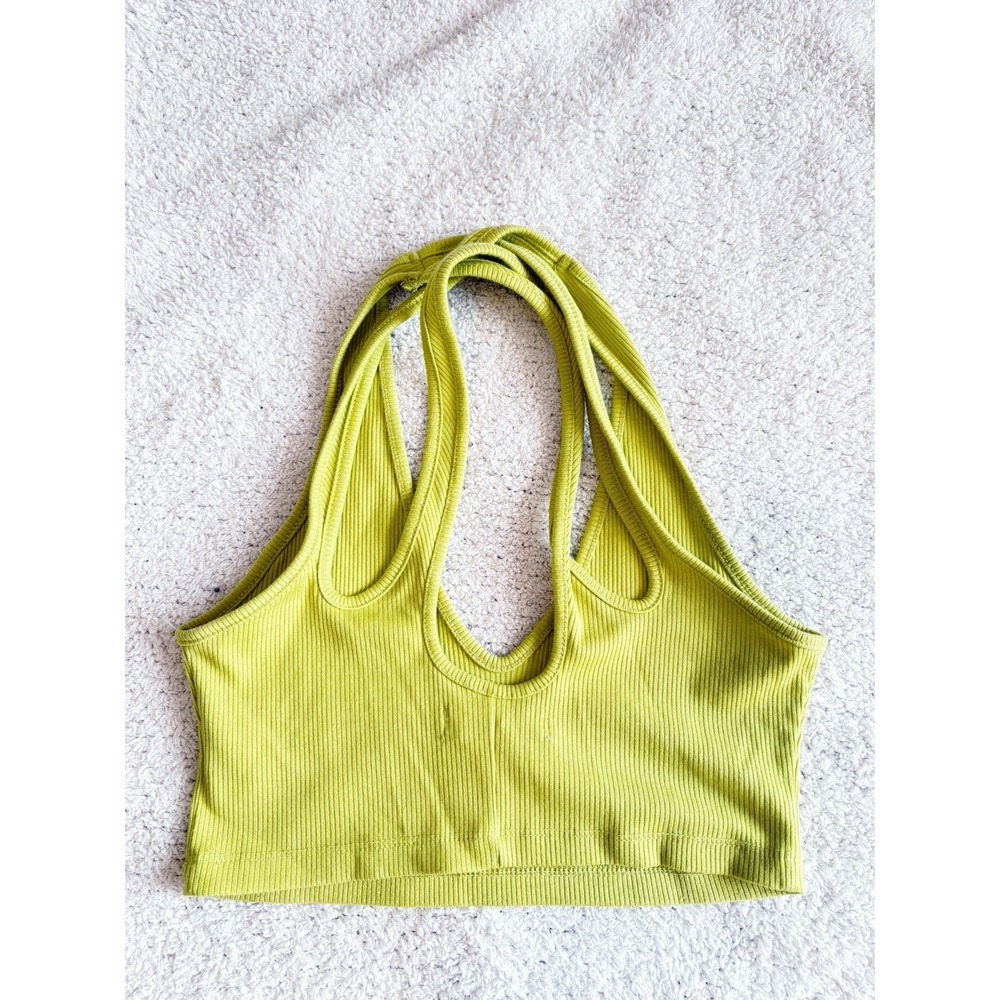 Urban Outfitters Ribbed Neon‎ Green Cropped Tank Size Small